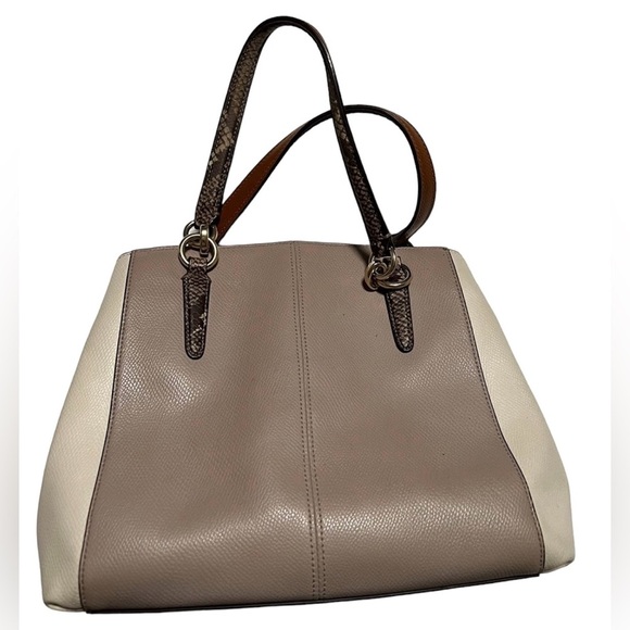 COACH MINETTA SHOULDER IN EXOTIC TRIM SNAKE LEATHER - Picture 2 of 7